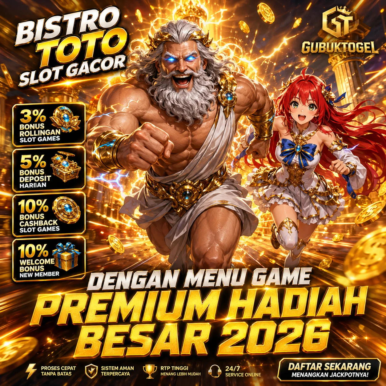 GUBUKTOGEL ⚡︎ Bistro Toto Slot Gacor dengan Menu Game Premium & Hadiah Besar 2026